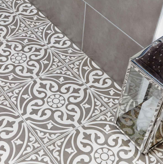 Devonstone Grey White Furness Tiles, Grey And White Patterned Floor Tiles